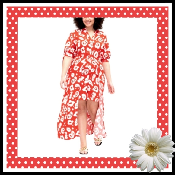 RED & WHITE FLORAL ☆ WALKTHROUGH MAXI ☆ NWT - Picture 1 of 10